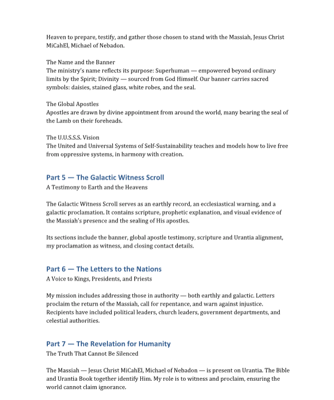 The Galatic Witness Scroll