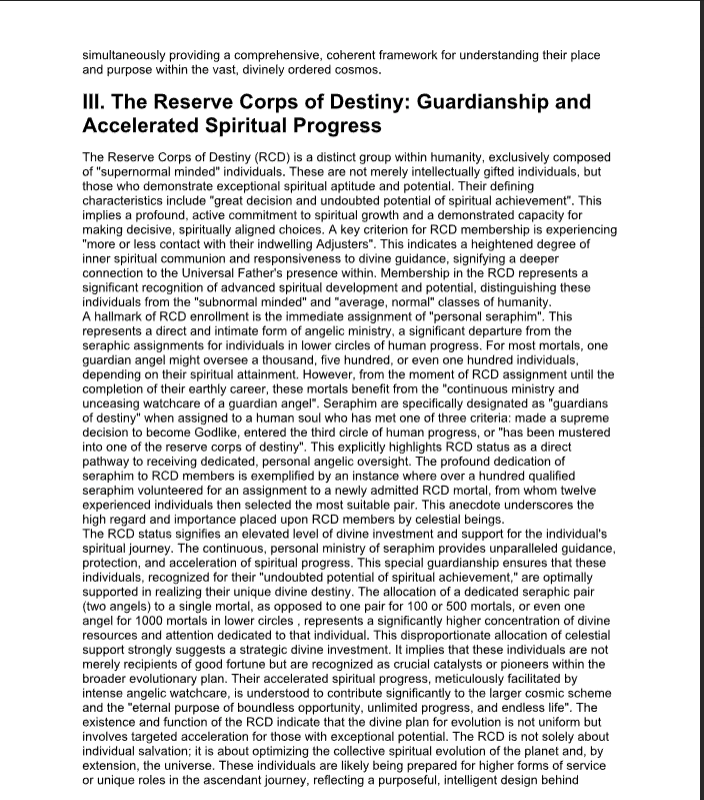 The Reserve Corps OF Destiny